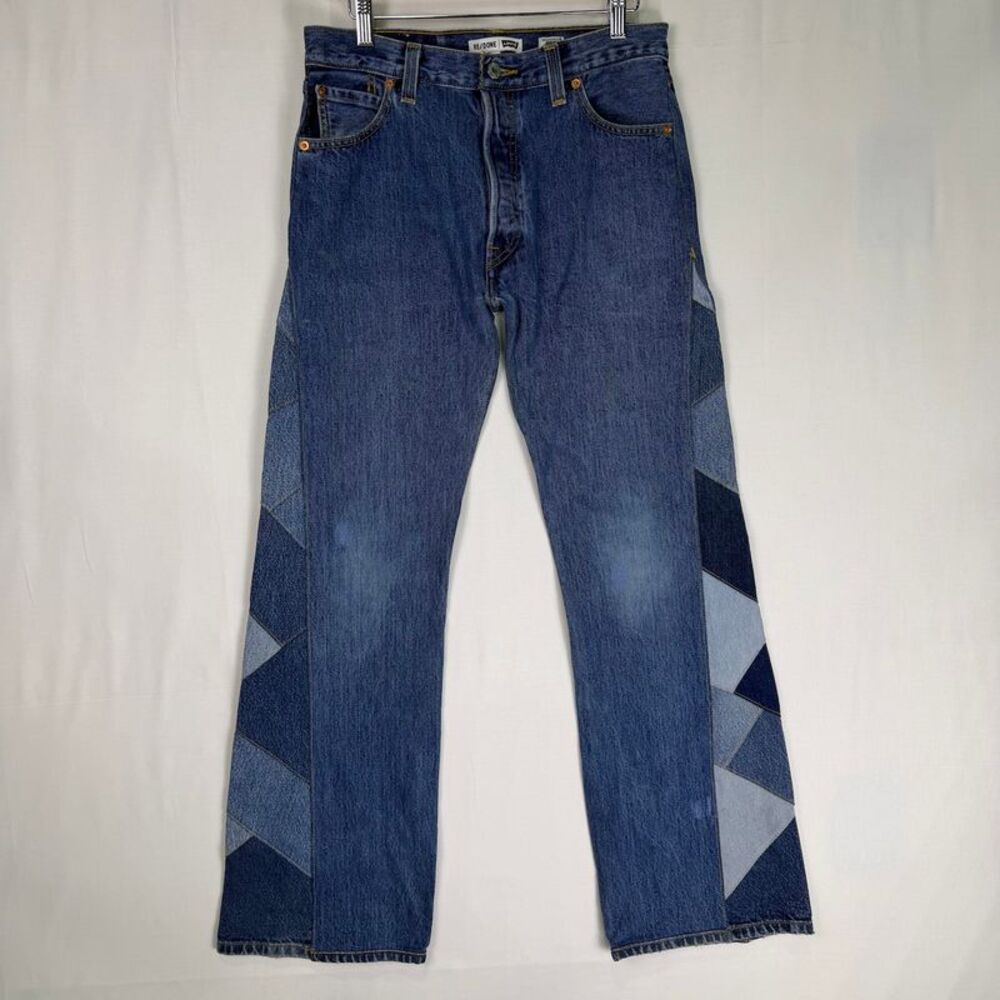 Levis RE/DONE 70s Low Rise Flare - Indigo Patched